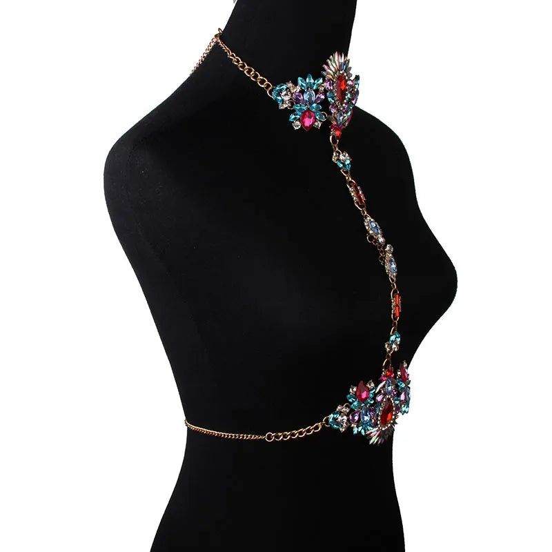 2025 Luxury Women Belly Waist Necklace Body Jewelry Crystal Rhinestone Flower Summer Lady Sexy Bikini Beach Wedding Jewelry Gift