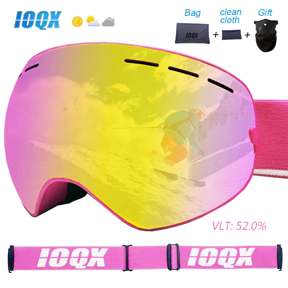 Snowmobile Ski Goggles Double Layers UV400 Anti fog Big Ski Glasses Skiing Snow Men Women Snowboard Goggles