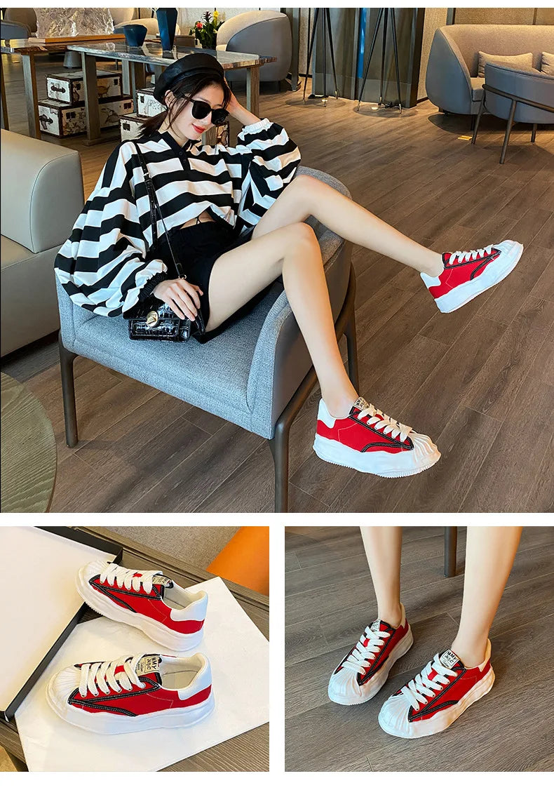 Black Canvas Shoes Woman Vulcanize Shoes Ladies Sneakers Shoes for Women 2025 Platform Sneakers Casuales Trainers Sneakers Women