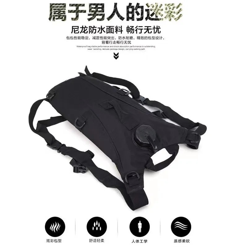 Sinodiving 3L Hydration Bladder Bottle Outdoor Camouflage EVA Backpack Portable Water Bag for Travel Cycling Mountaineering