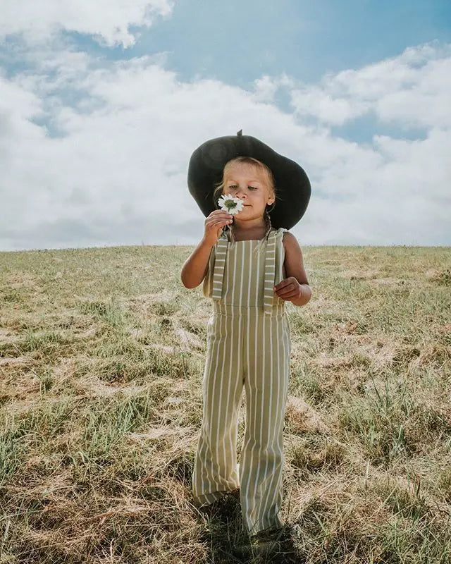 2025 New Toddler Kids Baby Girls Clothes Sleeveless Stripe Romper Jumpsuit Flare Long Pants Overalls Summer Fall Kids Clothing
