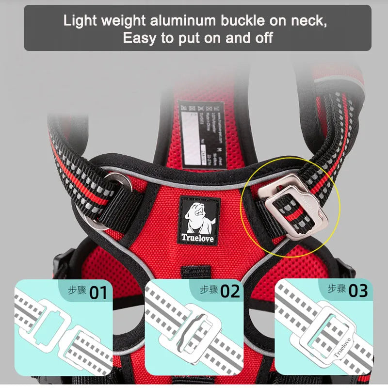 Truelove Dog Harness No Pull Vest Soft Adjustable Safety Harness For Dog Small Large Running Training French Bulldog Front Nylon
