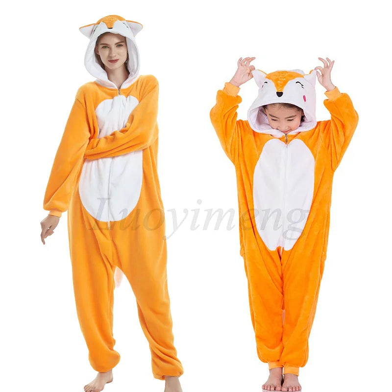 New Animal Unicorn Pajamas Adults Winter Sleepwear Kigurumi Wolf Panda Unicornio Pyjamas Women Onesie Anime Costumes Jumpsuit