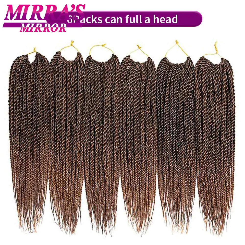 Senegalese Twist Crochet Hair 14/18/22 Inch Synthetic Mini Senegalese Crochet Braids for Black Women 30 Roots/Pack Braiding Hair