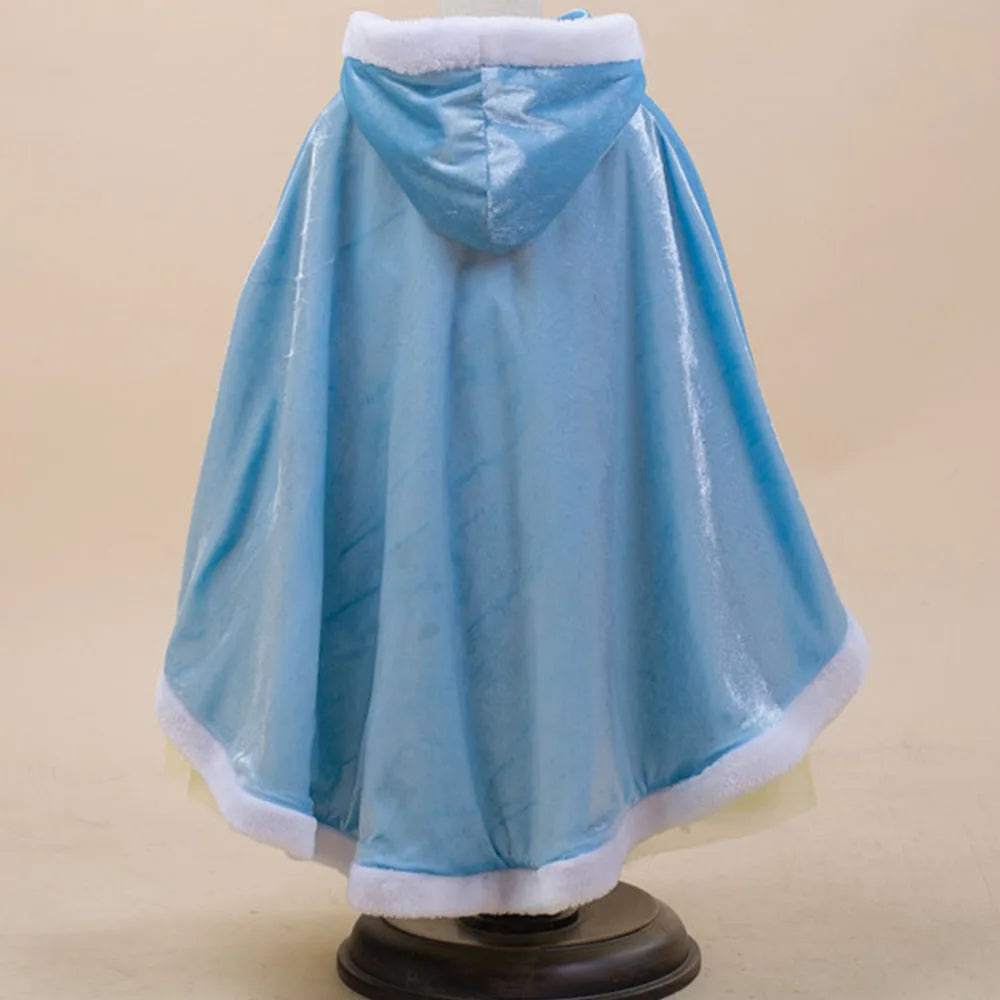 Princess Cloak with Hood Girls Cape Kid Toddler Costume Dress up for Halloween Christmas Carnival Cospaly