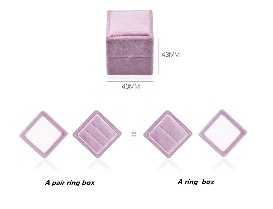 Wholesale High Quality Jewelry Package Box in Velvet Quadrilateral Box 10PCS for Ring Jewelry accessories
