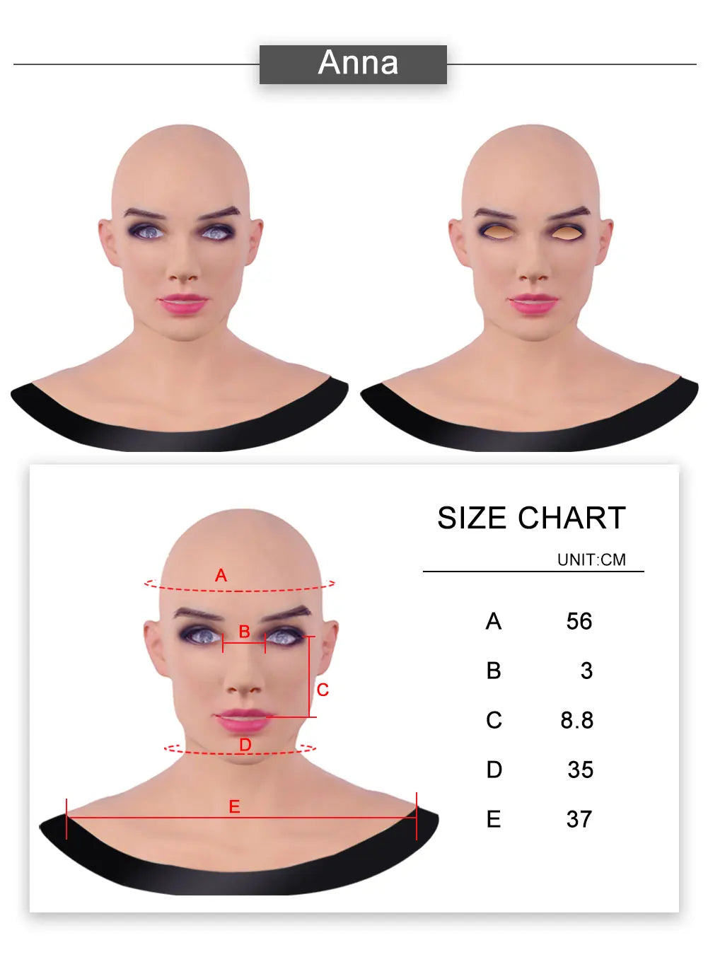 Dokier Crossdressing Soft Silicone Cosplay Costume Masks Props for Crossdresser Transvestite Halloween Cosplay Male to Female