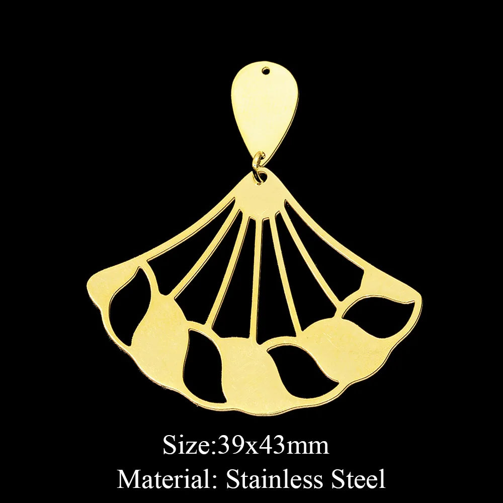10pcs/lot Hollow Lotus Rose Flower DIY Charms 316 Stainless Steel Women Wholesale Jewelry Round Leaf Tassels Necklace Pendant