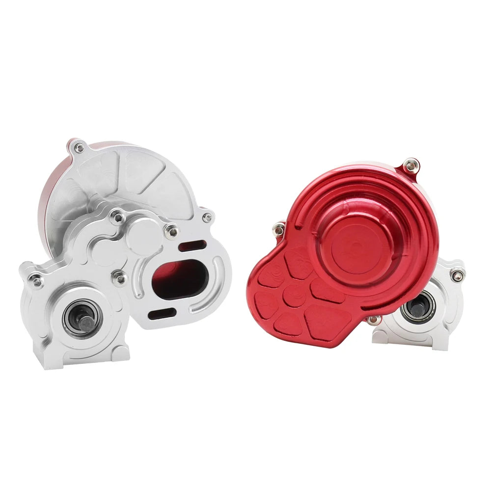 48P All Metal Transmission Gearbox with Motor Gear/Protective Cover for 1/10 RC Rock Crawler Axial SCX10 9028 90047  Truck
