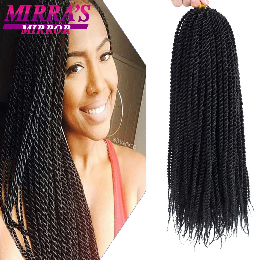 Senegalese Twist Crochet Hair 14/18/22 Inch Synthetic Mini Senegalese Crochet Braids for Black Women 30 Roots/Pack Braiding Hair