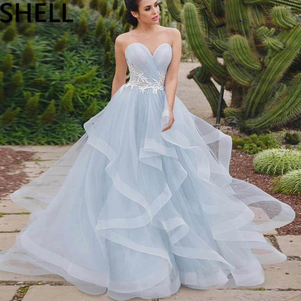 Bride Gown For Woman Illusion A-Line Bow Sashes Bridal Gowns O-Neck Satin Appliques Half Sleeves Wedding Dresses Robe De Mariée