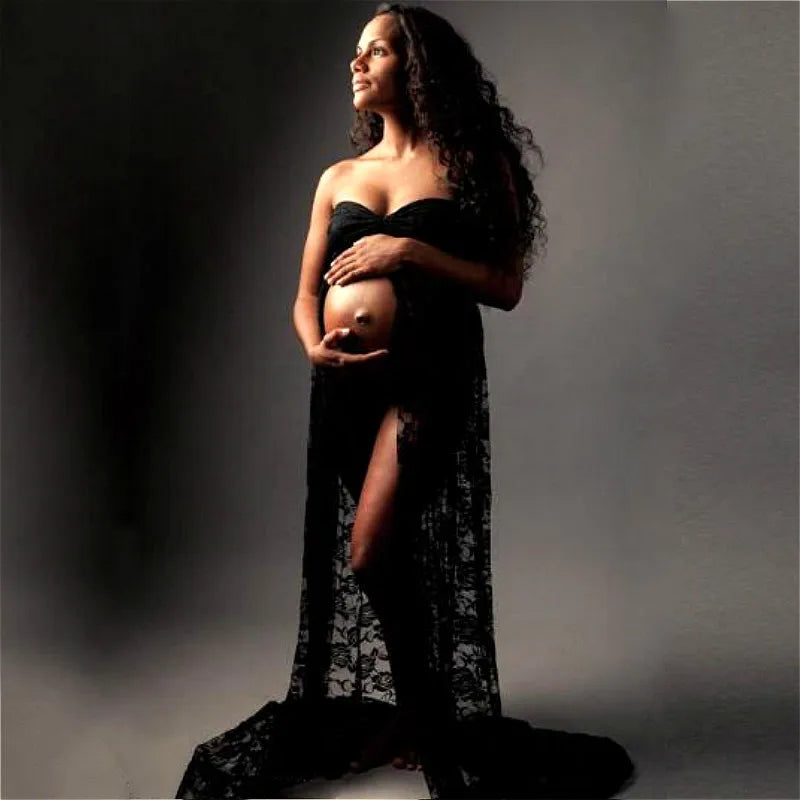 Women Pregnant Maternity Dress for Photography photo shoot Summer Lace Maxi Dress Pregnancy Maternity Clothes