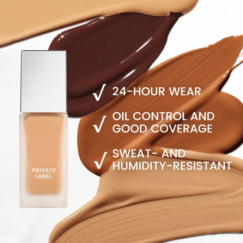 Manufacture OEM High Quality Foundation Liquid Full Cover Long Lasting Private Label Matte Waterproof Makeup Foundation