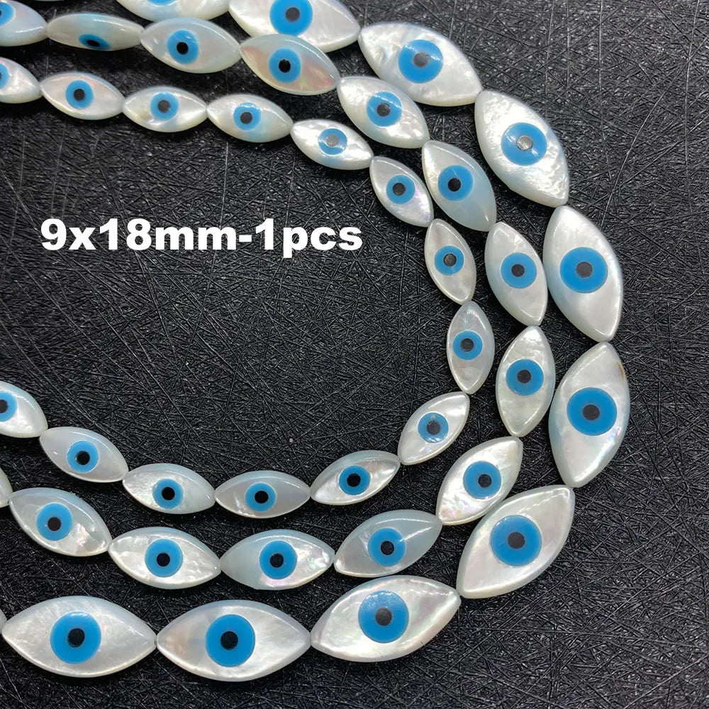 Natural Sea Shell Evil Eye Shell Beads Used for DIY Fashion Jewelry Making Necklace and Bracelet Accessories Size 5x10mm 6x12mm