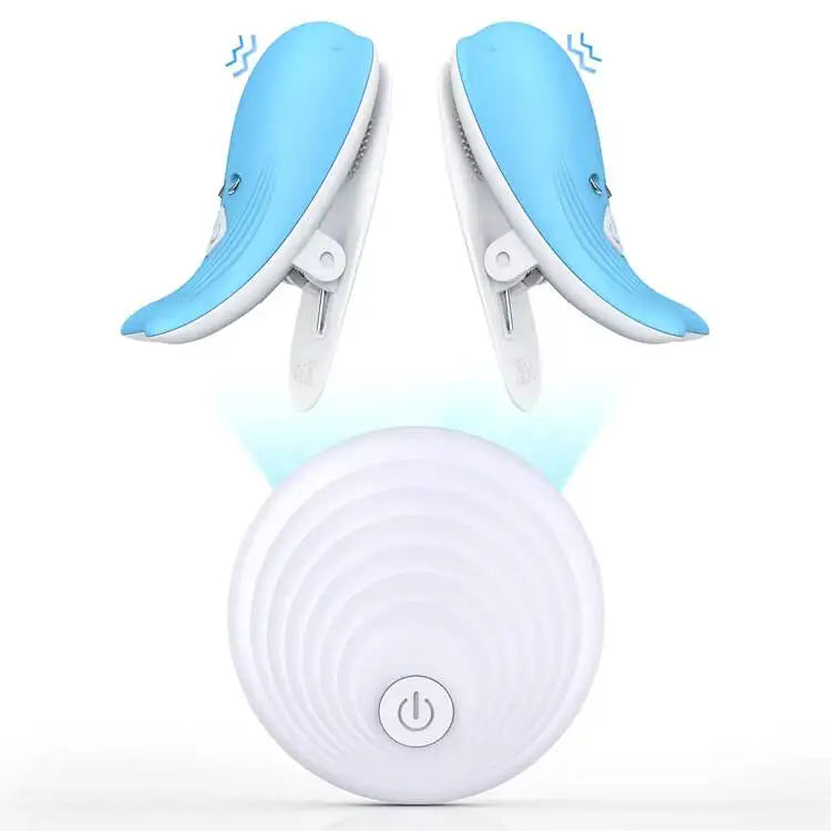 2023 New Vibrating Breast Clamps Electric Stimulator With Remote Control Dual Head Nipple Clip Vibrators