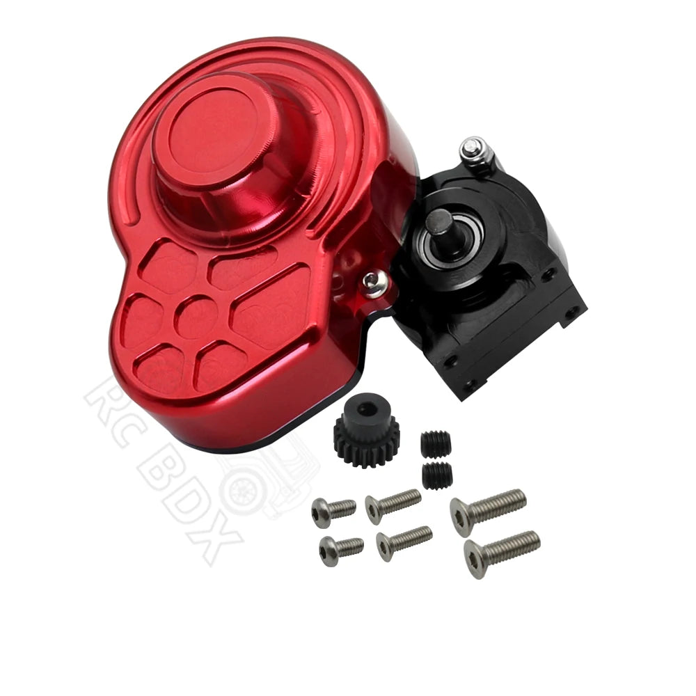48P All Metal Transmission Gearbox with Motor Gear/Protective Cover for 1/10 RC Rock Crawler Axial SCX10 9028 90047  Truck