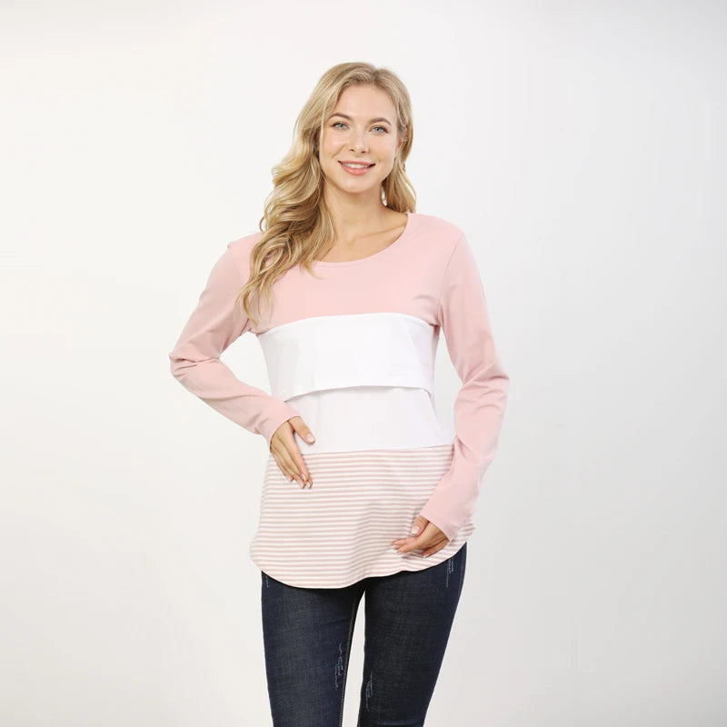 Pregnancy Maternity Clothes Autumn Long Sleeve Breastfeeding Tops For Pregnant Women Nursing Top Maternity T-shirt Freeshipping