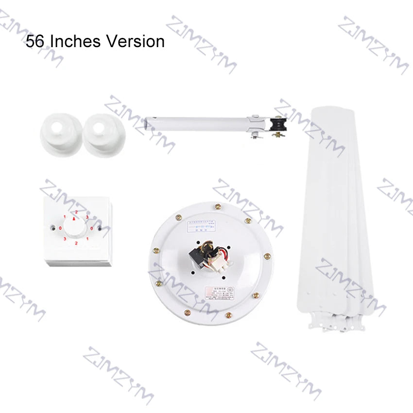 Ceiling Fan 48/56 Inch Ceiling Fan without Light Simple Ceiling Fan With 3 Gear Adjustment 3 Blades 75W/65W 220V Knob Control