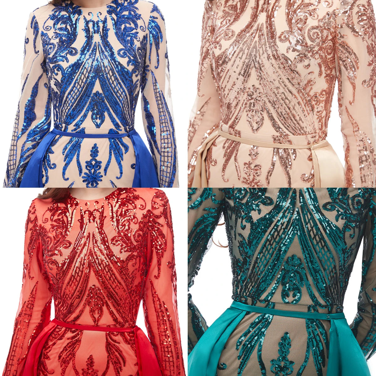 ZH003 Luxury Wedding Dress for Bridal Long Sleeve Sequin Bridal Gowns Wedding Dress Evening Dresses for Women