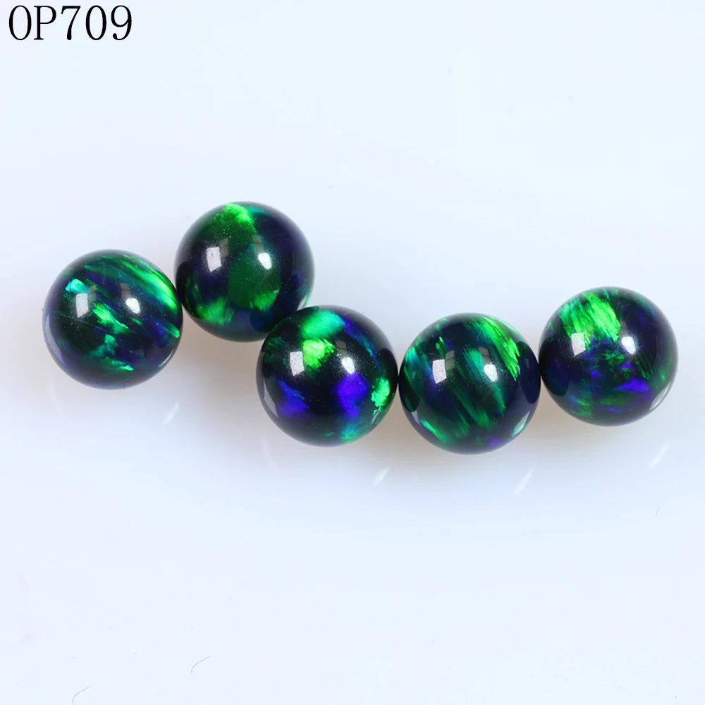 Free Shipping Glass Jewelry Material Heat Resistant Ball Beads Top Fire Synthetic Gilson Opal Stone