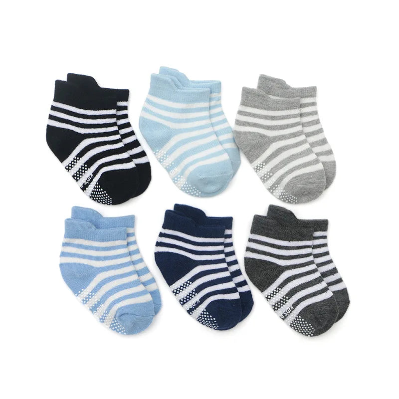 Non Slip Toddler Socks 12 Pairs Infant Baby Kids Grip Socks for Boy Girls Tphon Anti Skid Ankle Socks for 1-5Year