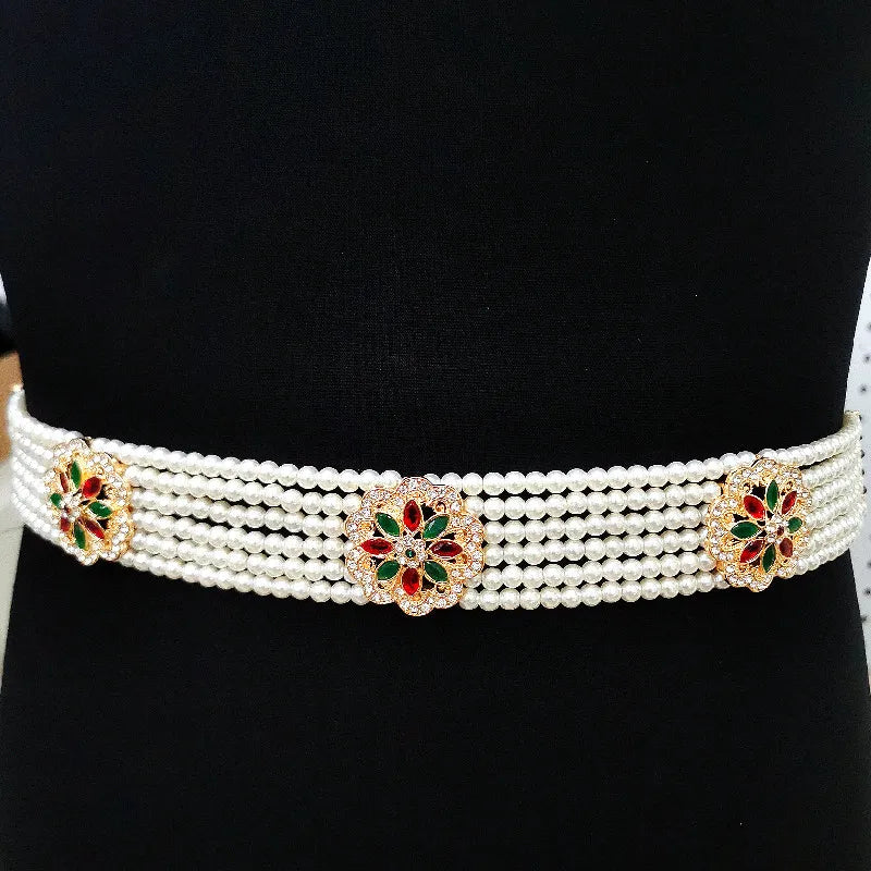 European fashion women's handmade beaded waist chain, adjustable length waist chain party wedding waist chain