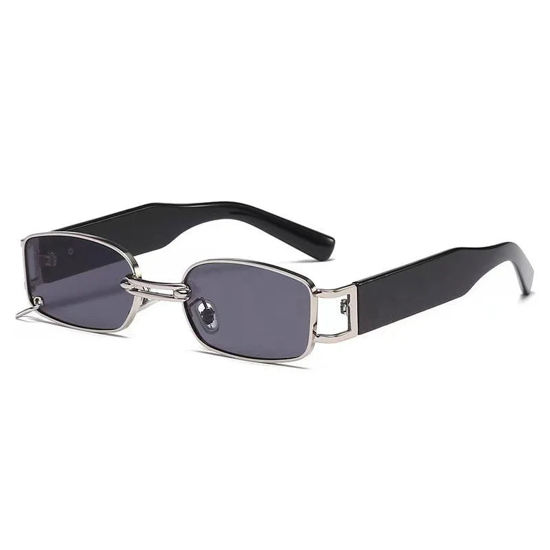 Fashion Punk Square Sunglasses Women Luxury Brand Small Frame Sun Glasses Female Rectangle Metal Mirror Oculos De Sol Feminino