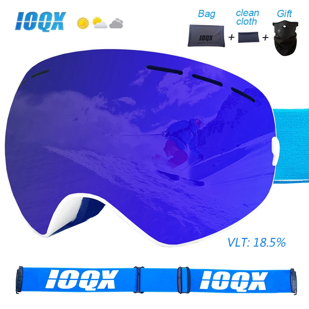 Snowmobile Ski Goggles Double Layers UV400 Anti fog Big Ski Glasses Skiing Snow Men Women Snowboard Goggles