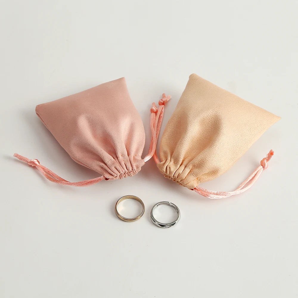 50pcs 7x9cm Light Blue Flannel Drawstring Packing Jewelry Packaging Display Luxury Velvet Suede Pouches Wedding Favors Gift Bags