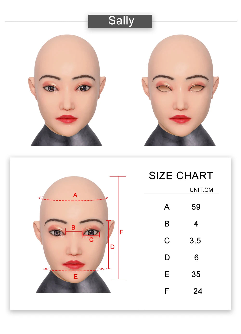 Dokier Crossdressing Soft Silicone Cosplay Costume Masks Props for Crossdresser Transvestite Halloween Cosplay Male to Female