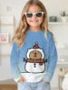 2025 Spring and Autumn Girls Korean Edition Loose Round Neck Long Sleeve T-shirt Top