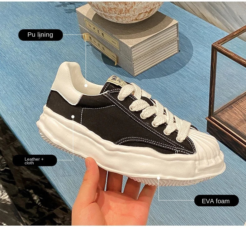 Black Canvas Shoes Woman Vulcanize Shoes Ladies Sneakers Shoes for Women 2025 Platform Sneakers Casuales Trainers Sneakers Women
