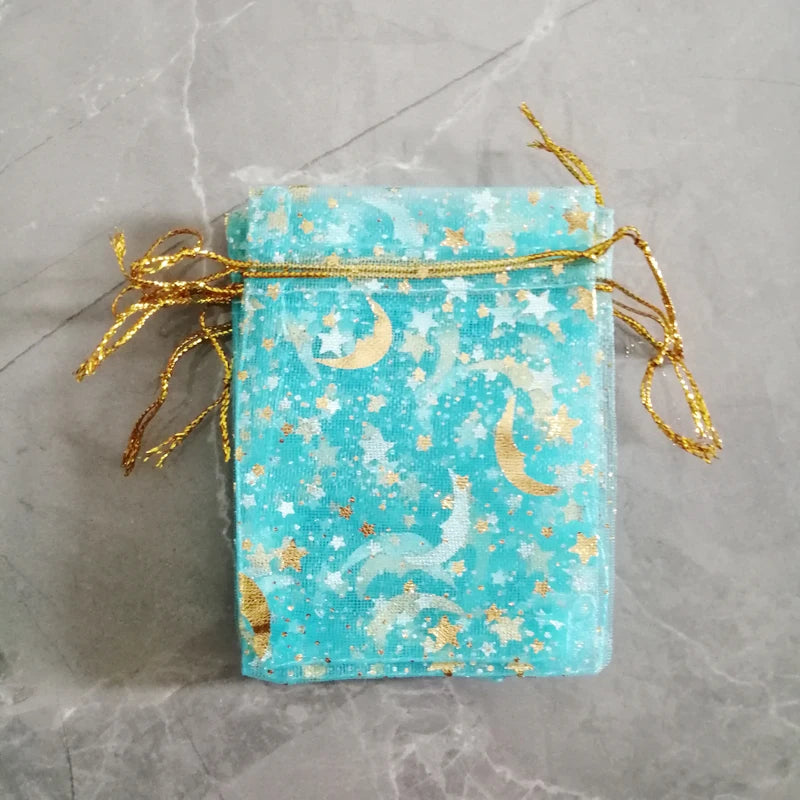 500pcs Star Moon Organza Gift Bags Small Bag for Jewelry Pouch Mini Sachet Drawstring Storage Bag Jewelry Packaging Display Bags