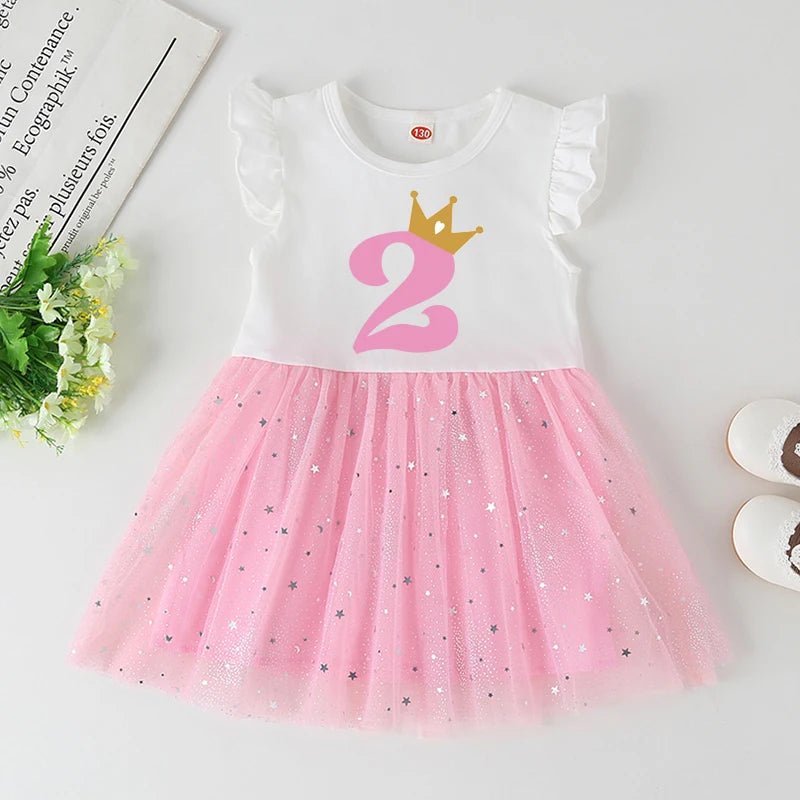 Baby Girl Birthday Dress for Girl 1-6 Year Birthday Dress 2021 New Fashion Cute Princess Baby Dress Infant Cloth Toddler Dress