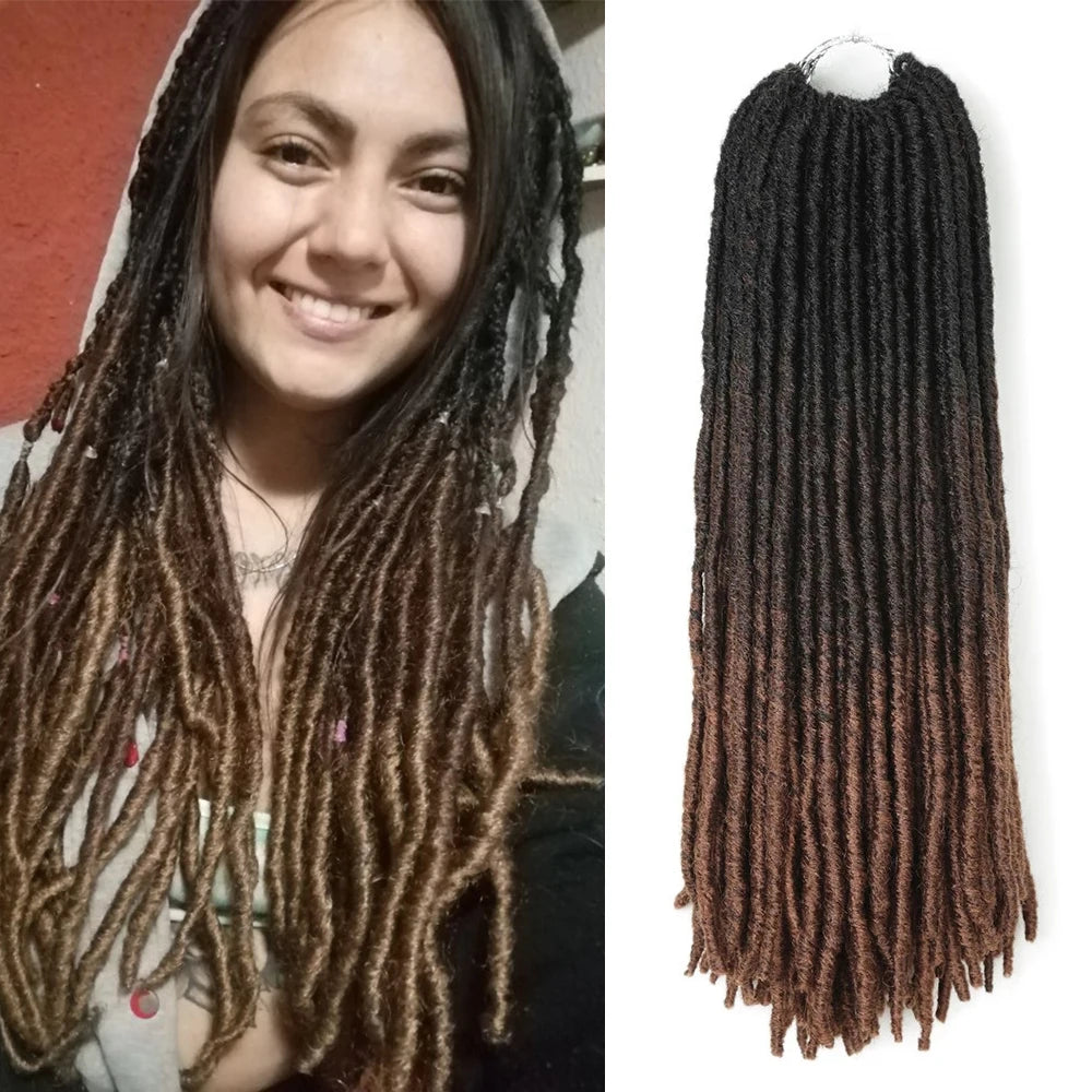 18Inch Faux Locs Crochet Hair Straight Gypsy locs Synthetic Crochet Braiding Hair 18 Stands/Pack Ombre Hair Extensions Alibaby