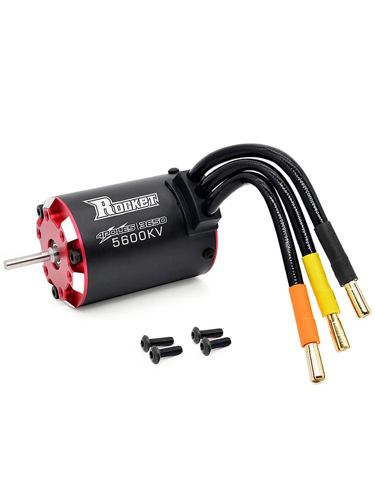 RC Motor Rocket 3650 Brushless Motor 5600KV 4700KV 4350KV 3250KV w/Temp Sensor for 1/8 1/10 RC Car