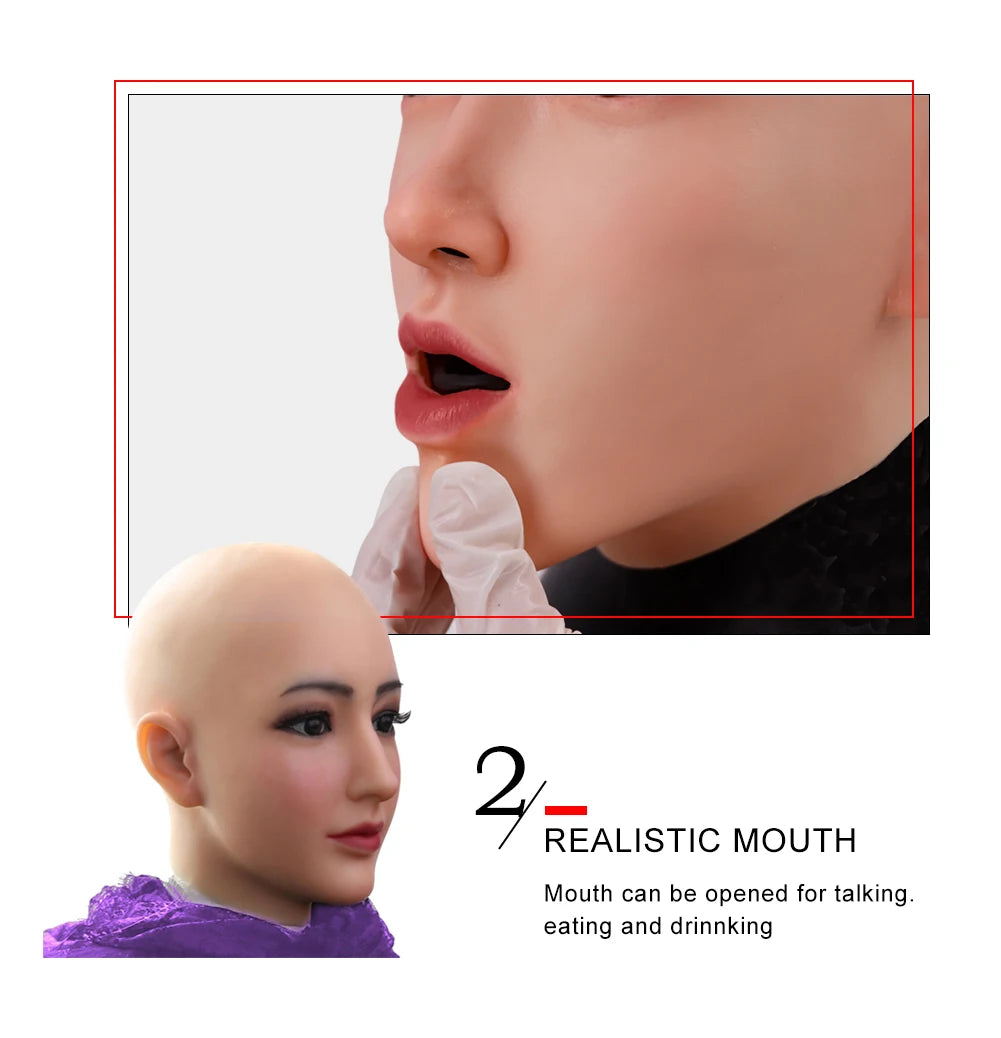 Dokier Crossdressing Soft Silicone Cosplay Costume Masks Props for Crossdresser Transvestite Halloween Cosplay Male to Female