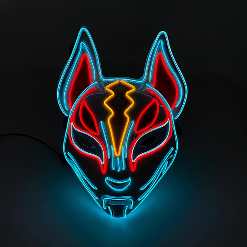 Halloween Carnival Party Costume Decoration Luminous LED Mask Halloween Mask LED Maske Light Up Party Masks for Glow Party