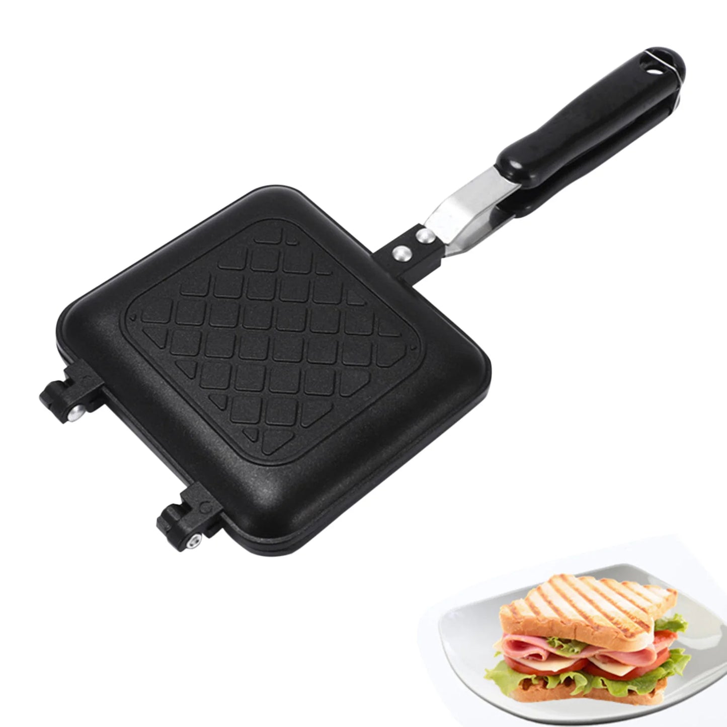 Gas Non-Stick Sandwich Maker Iron Bread Toast Breakfast Machine Waffle Pancake Baking Barbecue Oven Mold Mould Grill Frying Pan