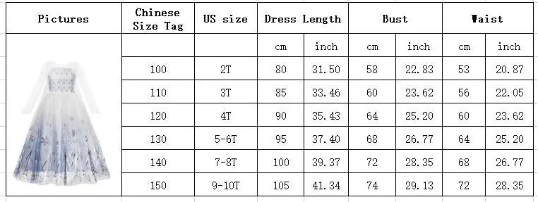 Elsa Anna 2 Dress Girls Princess Carnival Party Halloween Cosplay Costume Snow Queen Vestido Children Clothing For 2-12 Years