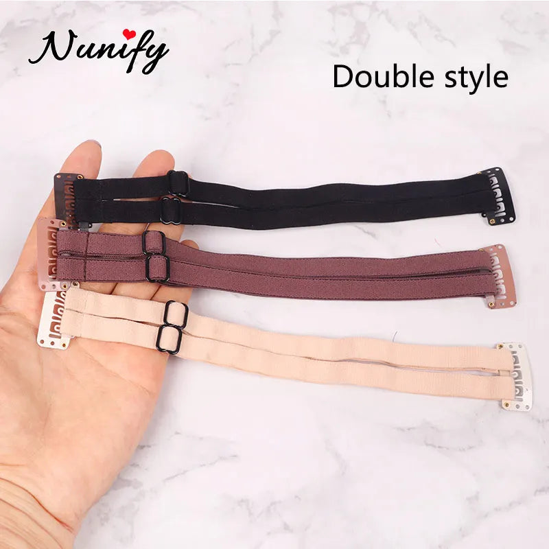 Black Blonde Lifed Eyes Band With Clips Adjustable Long Size Elastic Band For Hair Clip Stretch Straps Rubber Band With Clip