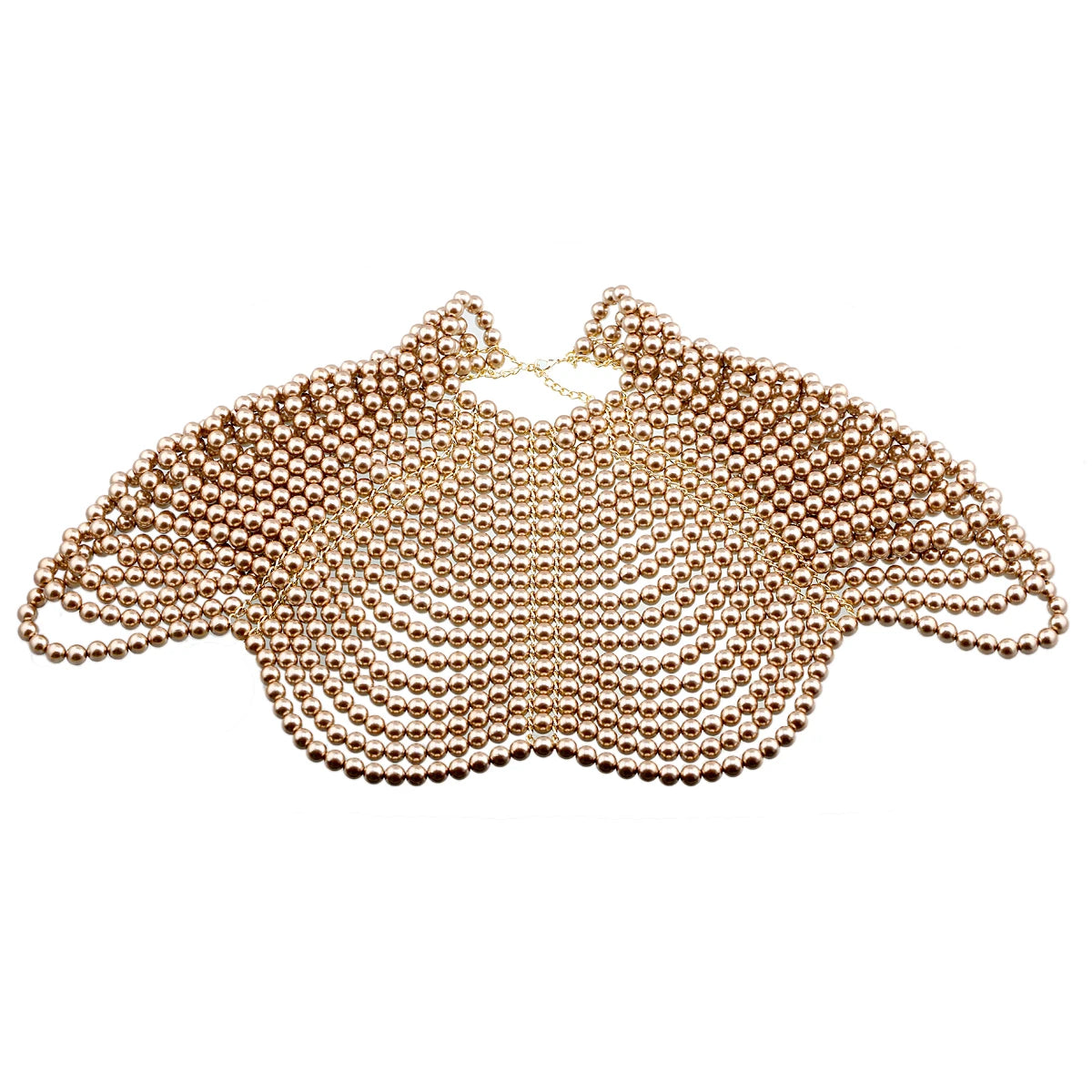 Luxury Women's Pearl Body Chain Necklaces Collar Shoulder Fashion Tops Beaded Necklaces Popular Jewelry Accessory