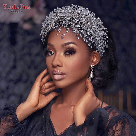 YouLaPan Bridal Hair Accessories Wedding Headband Rhinestone Headdress Bride Tiara Prom Wedding Hair Jewelry Queen Crown HP431