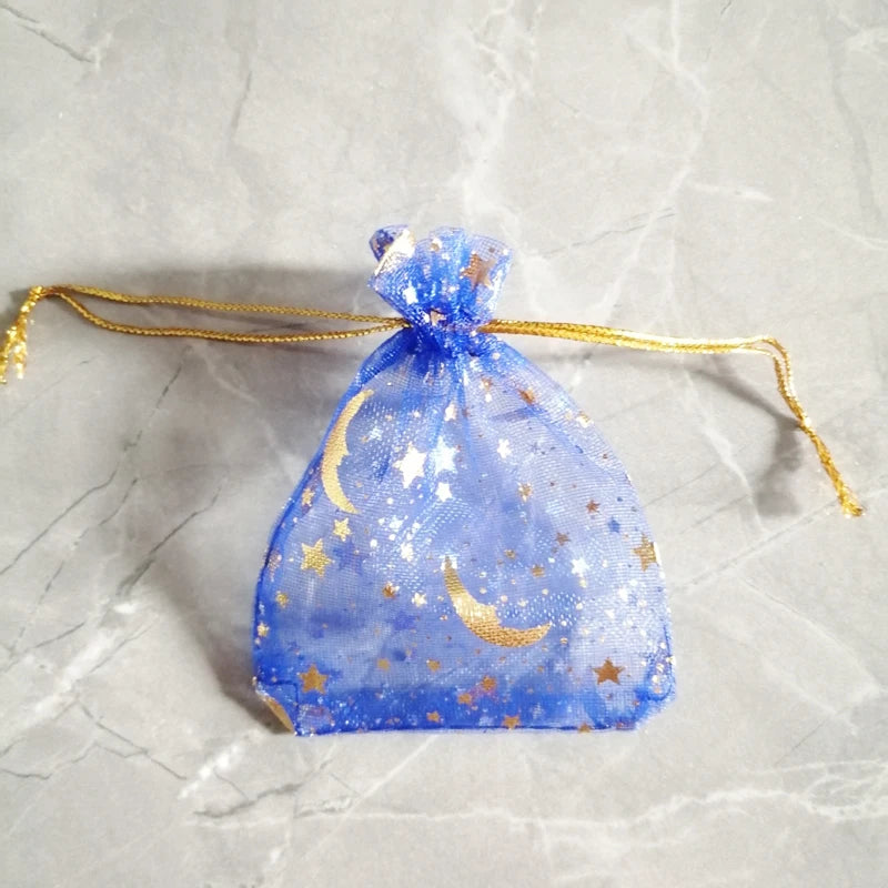 500pcs Star Moon Organza Gift Bags Small Bag for Jewelry Pouch Mini Sachet Drawstring Storage Bag Jewelry Packaging Display Bags