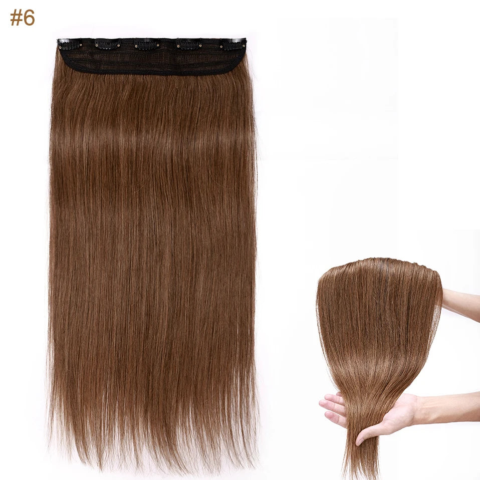 S-noilite 1Piece In 5clips 100% Human Hair Extensions Straight Brazilian Light Dark Brown #1B #4 #6 #613 Blonde Non-Remy 40g-60g