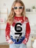 2025 Spring and Autumn Girls Korean Edition Loose Round Neck Long Sleeve T-shirt Top