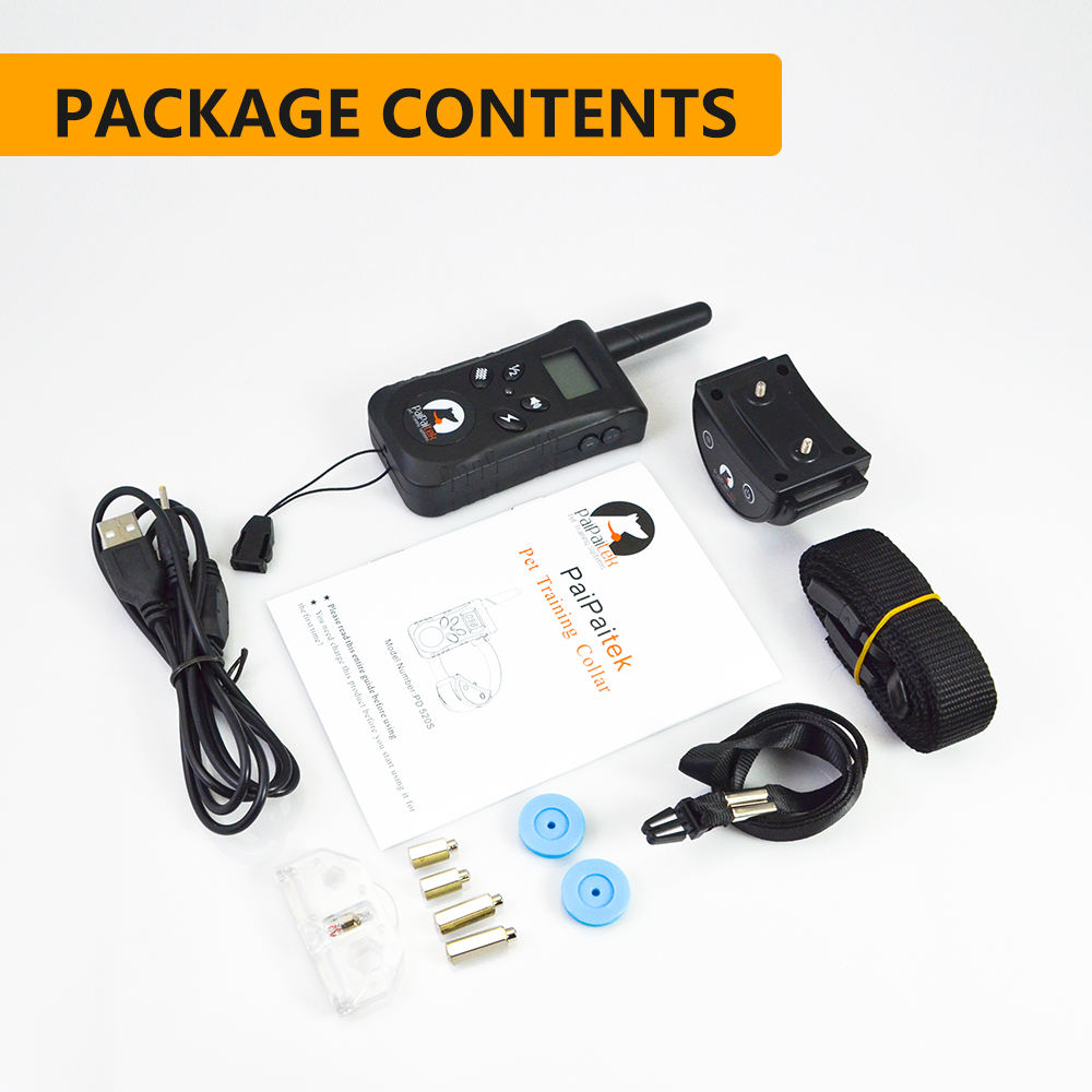 Paipaitek 500yd Dog Training Collar Anti Bark Shocker for S/M Dogs Electric Dog Collar With Remote Rechargeable Waterproof