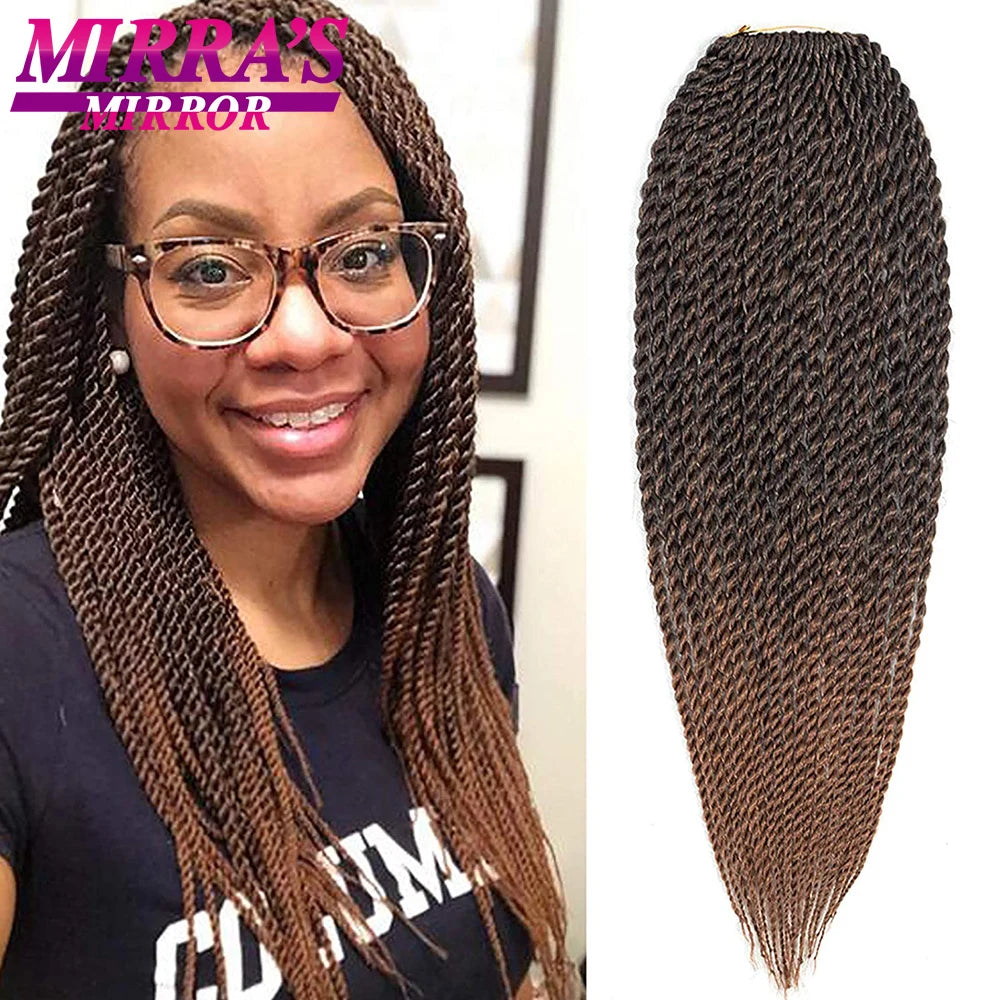 Senegalese Twist Crochet Hair 14/18/22 Inch Synthetic Mini Senegalese Crochet Braids for Black Women 30 Roots/Pack Braiding Hair