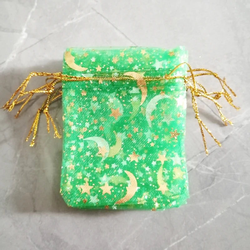 500pcs Star Moon Organza Gift Bags Small Bag for Jewelry Pouch Mini Sachet Drawstring Storage Bag Jewelry Packaging Display Bags