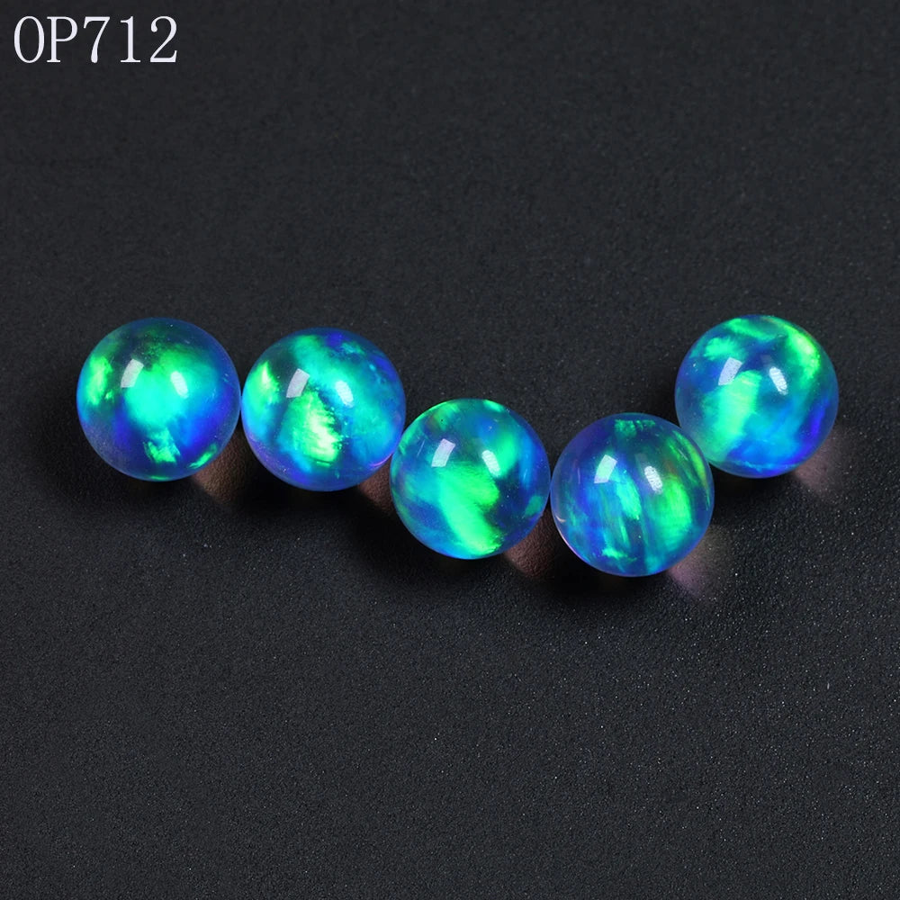 Free Shipping Glass Jewelry Material Heat Resistant Ball Beads Top Fire Synthetic Gilson Opal Stone